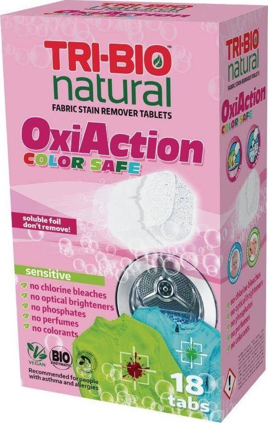 Tri-Bio TRI-BIO* Tabletki do prania OXI ACTION COLOR, 18 szt