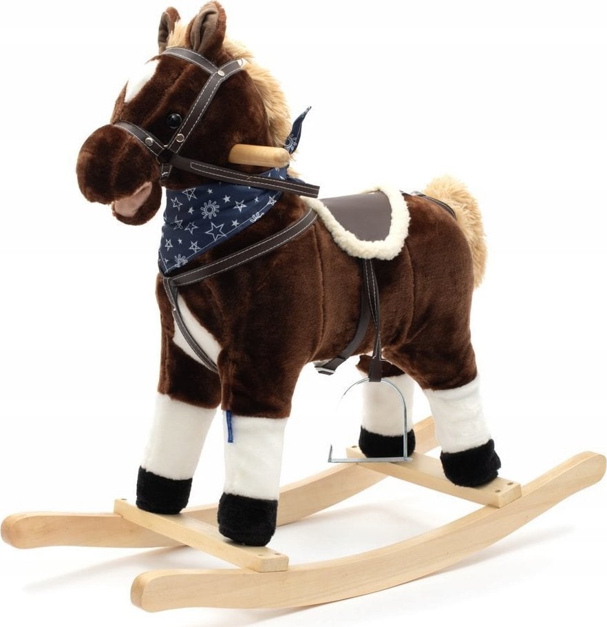 Baby Mix 46433 KOŃ NA BIEGUNACH Z MELODIĄ BRĄZOWY Z CHUSTĄ