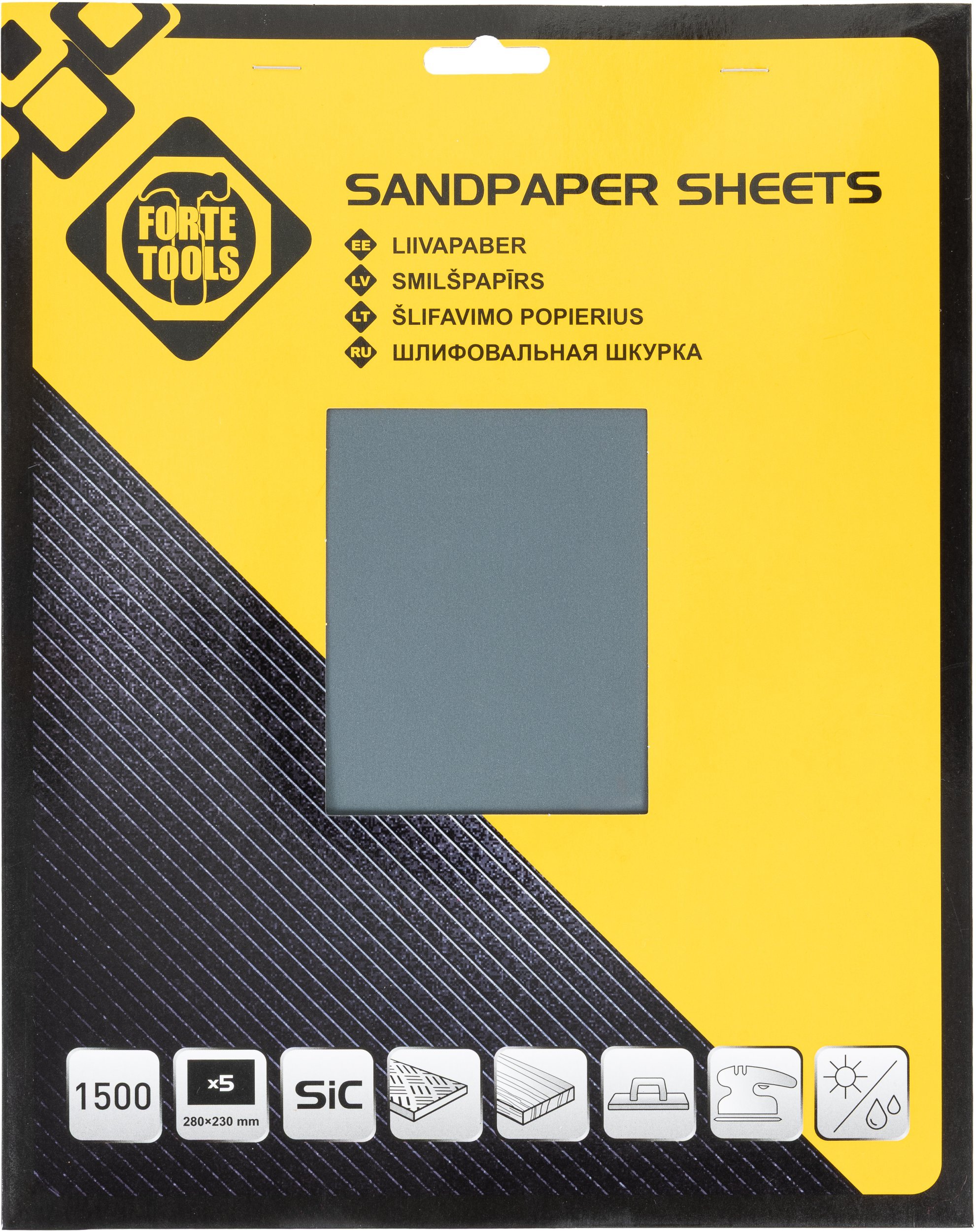 Forte Tools SAND PAPER MET NO1500 230X280 5PCS FT