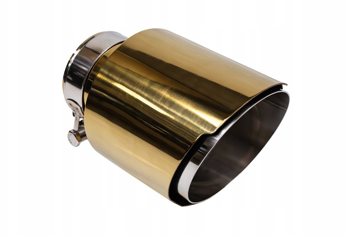 Końcówka tłumika 114mm wejście 76mm Gold Silver