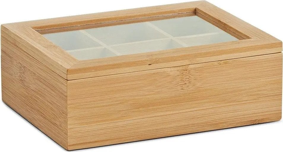 Zeller Bambusowa szkatułka na herbatę w torebkach - 6 przegródek, ZELLER