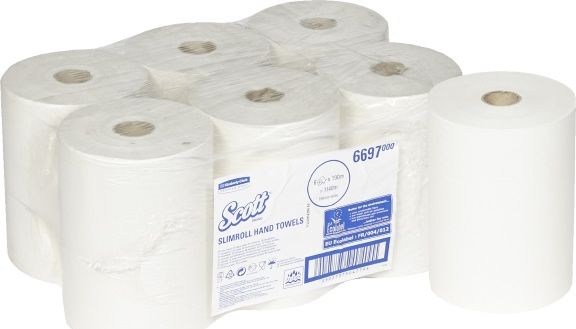 Фото - Аксесуар для мінімийки Kimberly-Clark Scott Slimroll - Ręcznik do rąk w roli, dł. 190 m - Biały 
