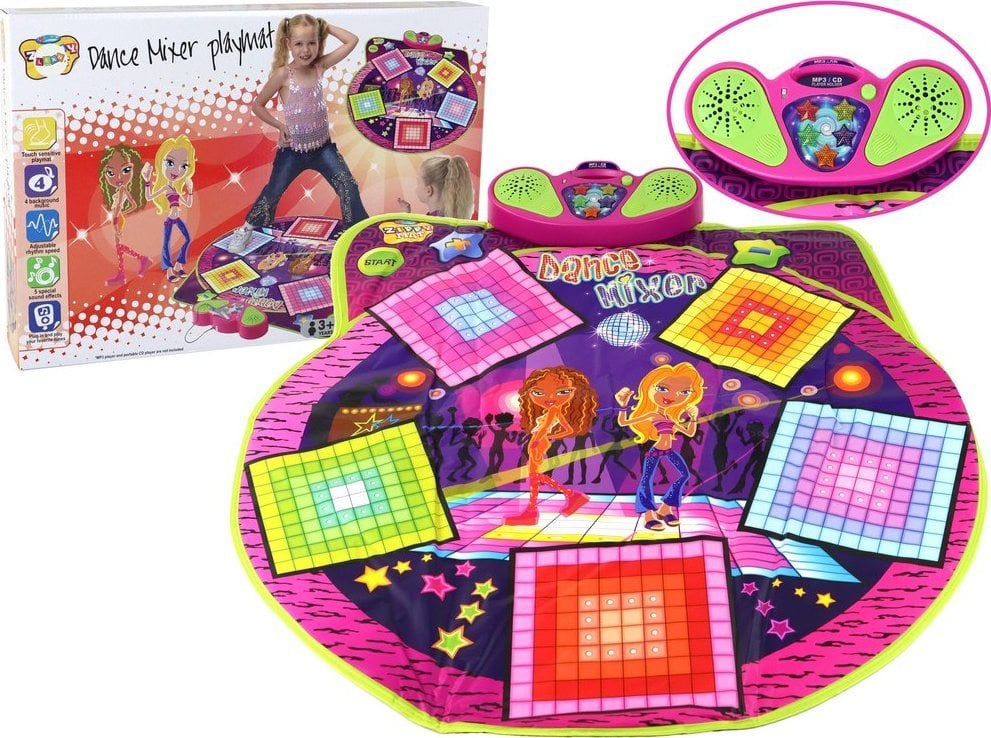 LeanToys Mata Taneczna Dla Dzieci Na Baterie Światła Dźwięki Do Tańca 91cm x 93cm
