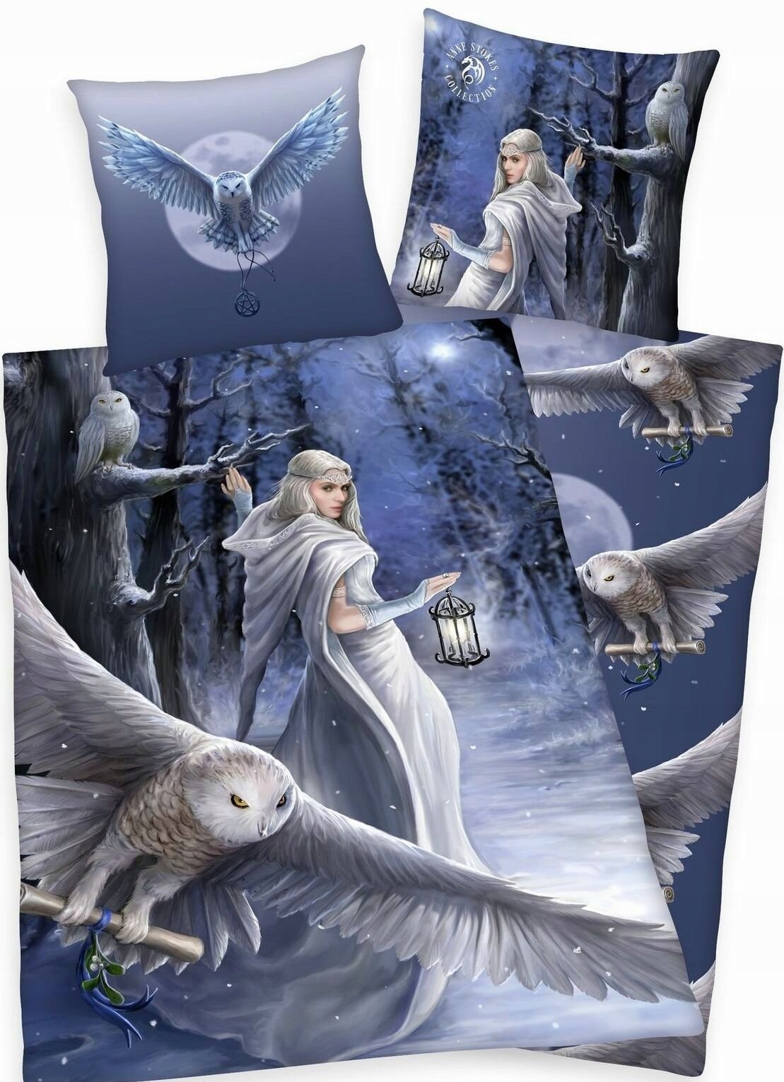 AutoTune Anne Stokes Pościel z sowami - 100 procent bawełny