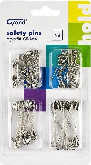 Grand Agrafki srebrne GR-A64 64szt GRAND