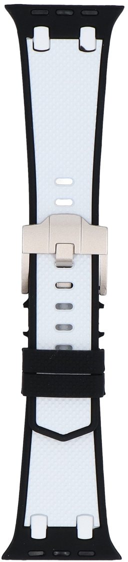 GlacierX pasek do smartwatcha Silicone FiberTouch White&Black do Apple Watch 42/44/45/49mm Biało-Czarny