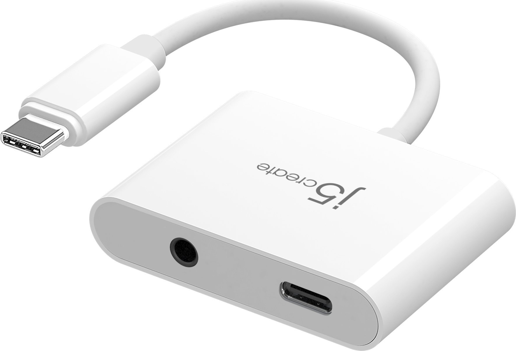 Adapter USB j5create JCA122 USB-C - Jack 3.5mm + USB-C Biały (JCA122-N)