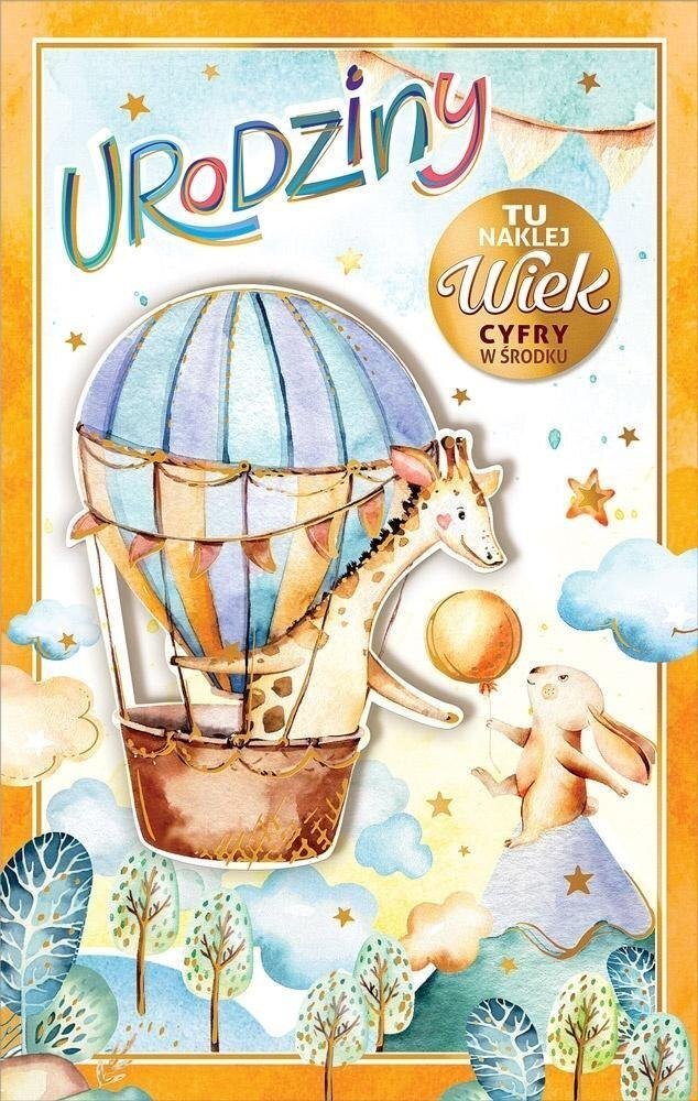 AbCard Kartka okolicznościowa Urodziny (wymienne cyfry)