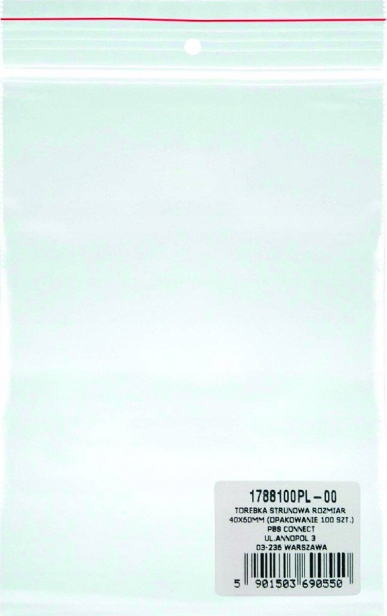 Office Products Torebka strunowa OFFICE PRODUCTS, LDPE, 90x200mm, 100szt., transparentna
