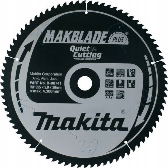 Фото - Пила Makita PIŁA TARCZOWA 355x30x80z MAKBLADE PLUS DREWNO 