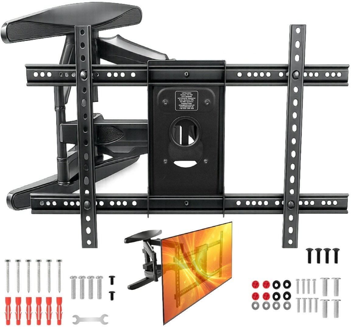 VETOUSON Extra Mocny Uchwyt do Telewizora 32-90 cali VX-760 70kg Wieszak TV