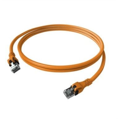 EasyLan DualBoot PushPull Patch Cable Cat.6A (Class EA), S/FTP, RJ45 / RJ45, pomarańczowy, 7,5 m