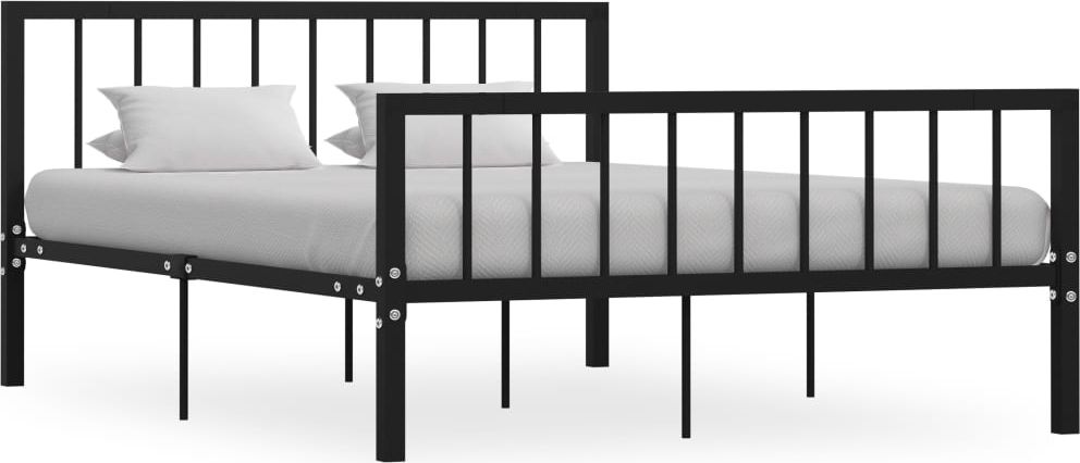 Фото - Ліжко VidaXL Rama łóżka, czarna, metalowa, 140 x 200 cm 