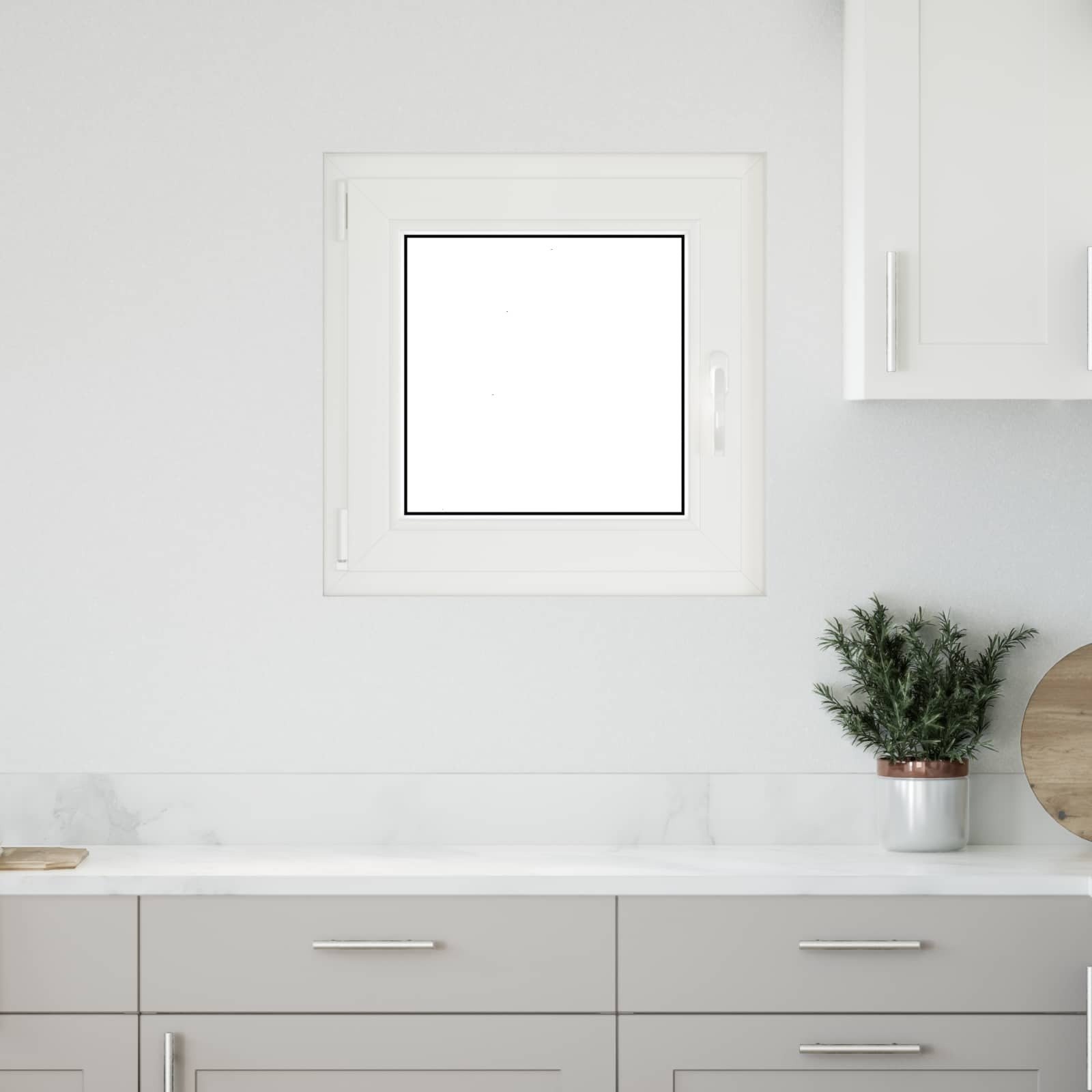 vidaXL vidaXL Okno piwniczne RISOR 50 x 50 cm PVC i szkło Biały