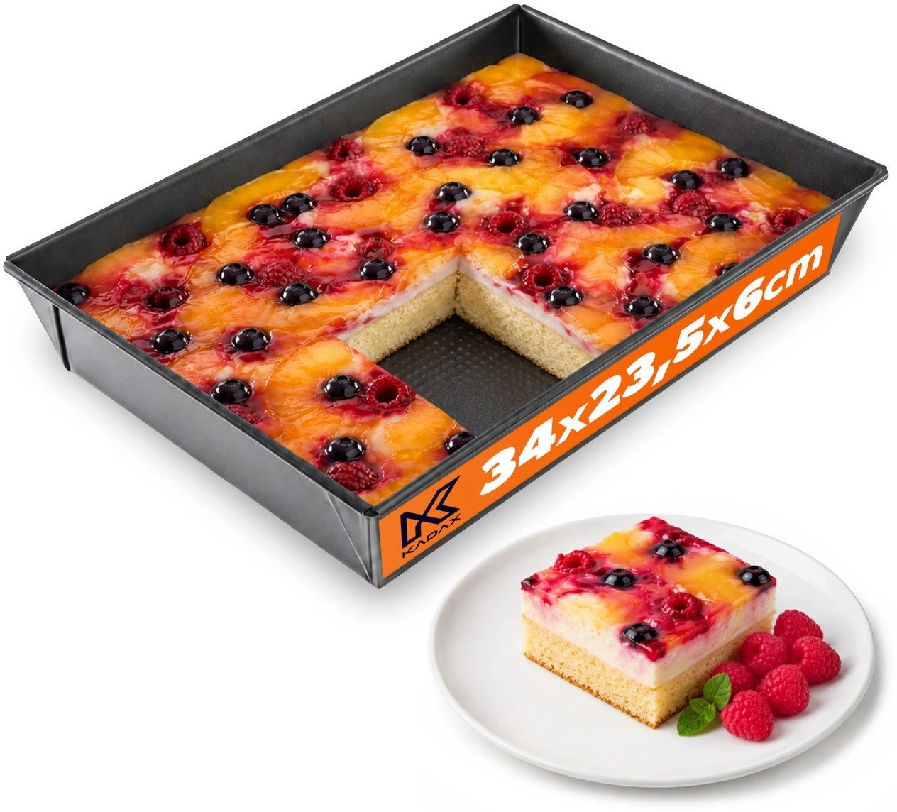 Kadax Blacha nieprzywieralna forma do pieczenia 34x24cm