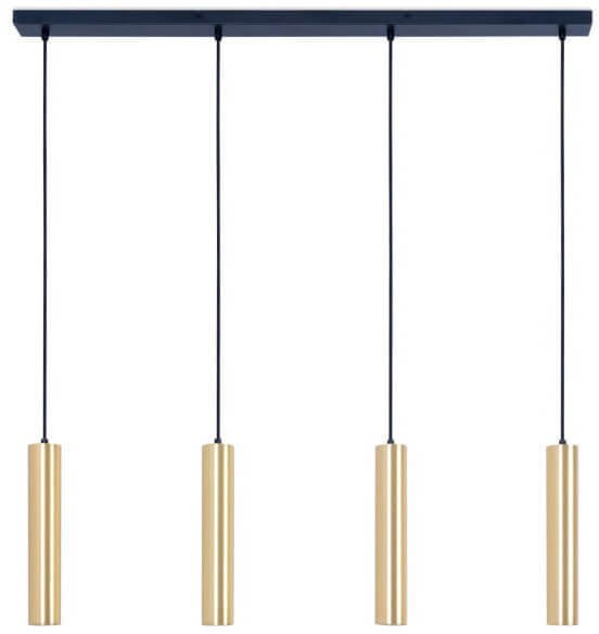 Lampa wisząca Abruzzo Zawieszana lampa nad stół Spoti ABR-ZLW4T-Z Abruzzo rurki złota czarna