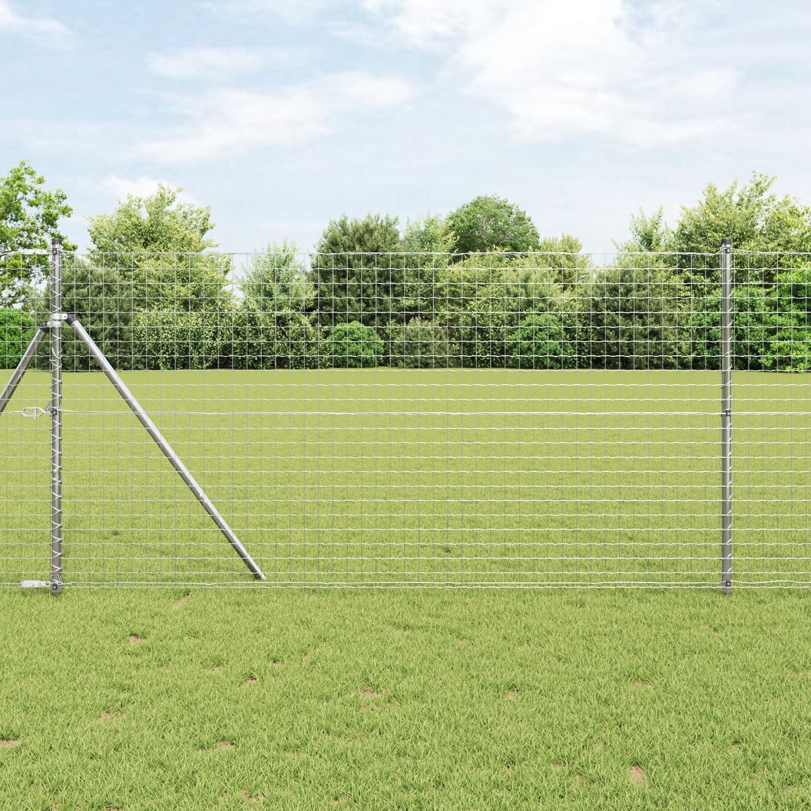 vidaXL Słupy ogrodzeniowe 7 szt. 32 mm 190 cm Stal ocynkowana
