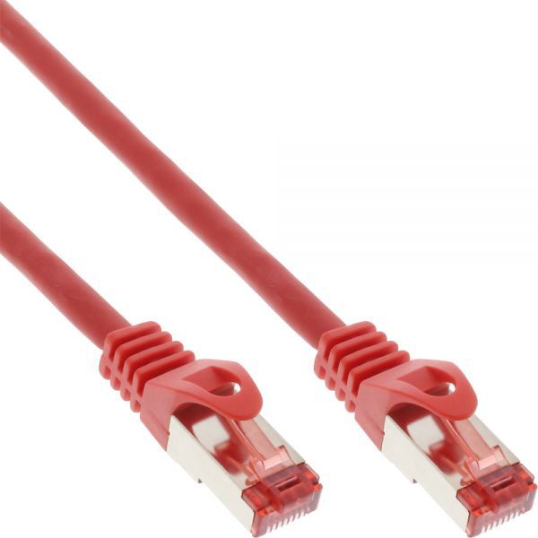 Intos Patchcord S/FTP, PiMF, Cat.6, 250MHz, halogen free, czerwony 0.3m (76933R)