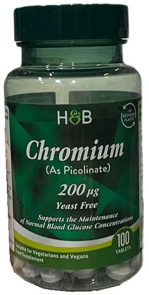Holland & Barrett - Pikolinian Chromu 200g, 100 tabletek