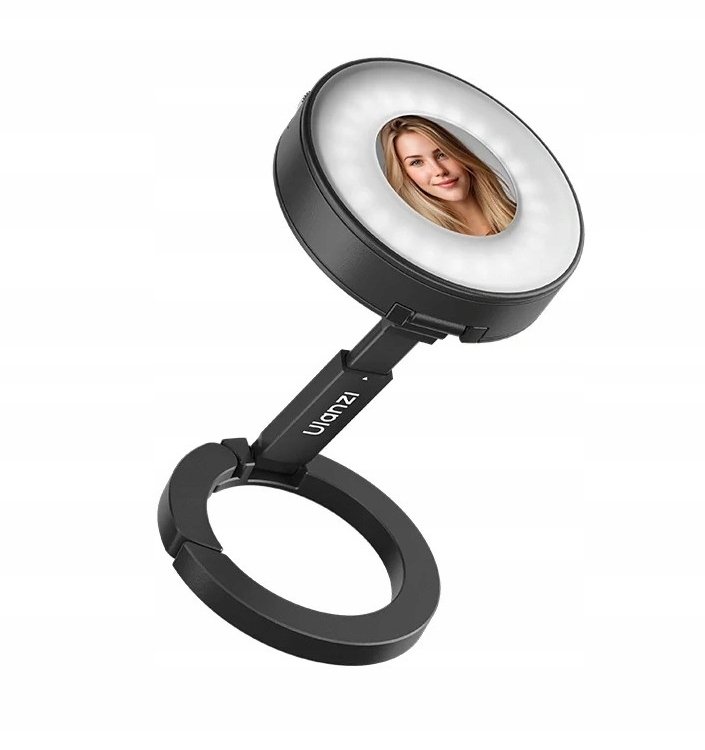 Lampa Lampka Led + Lusterko Magnes Magsafe Do Telefonu Selfie Vlog Ulanzi / Ml05 / Czarny