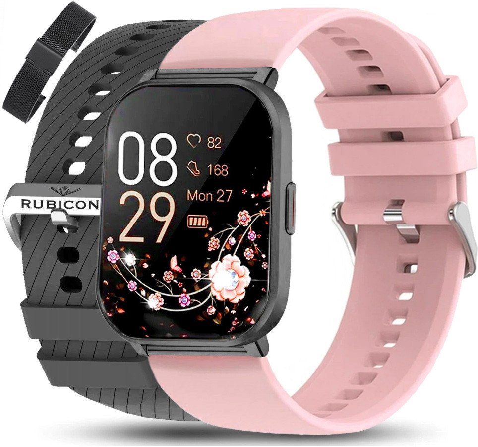 Smartwatch Rubicon Zegarek SMARTWATCH Rubicon RNCF34 BLACK 3 paski