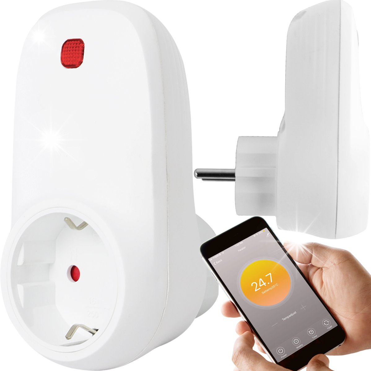 Cronos UNIWERSALNY TERMOSTAT DO GNIAZDKA STEROWNIK WiFi TUYA SMART