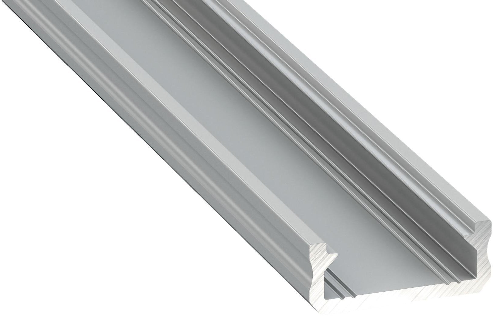Profi Profil Aluminiowy LED Typ D 2m Srebrny z Kloszem Mlecznym Eko-Light