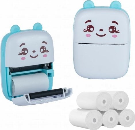 Drukarka etykiet ExtraLink EXTRALINK EPP-002 PORTABLE MINI PRINTER BLUE + PAPIER TERMICZNY ZWYKŁY 5 SZT
