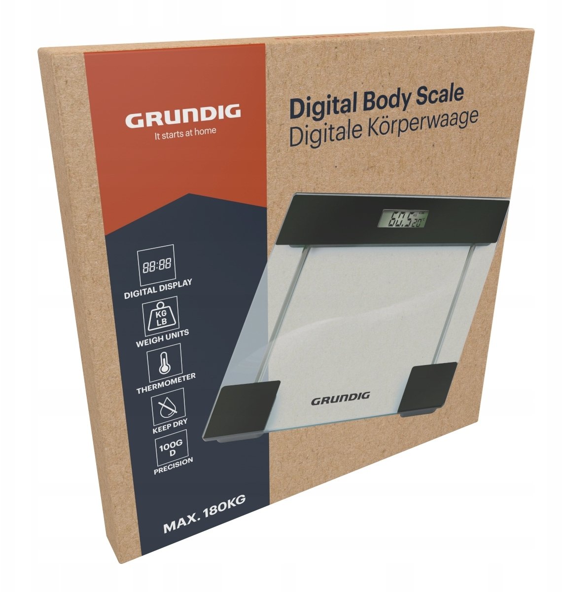 Waga łazienkowa Grundig WAGA ŁAZIENKOWA SZKLANA GRUNDIG