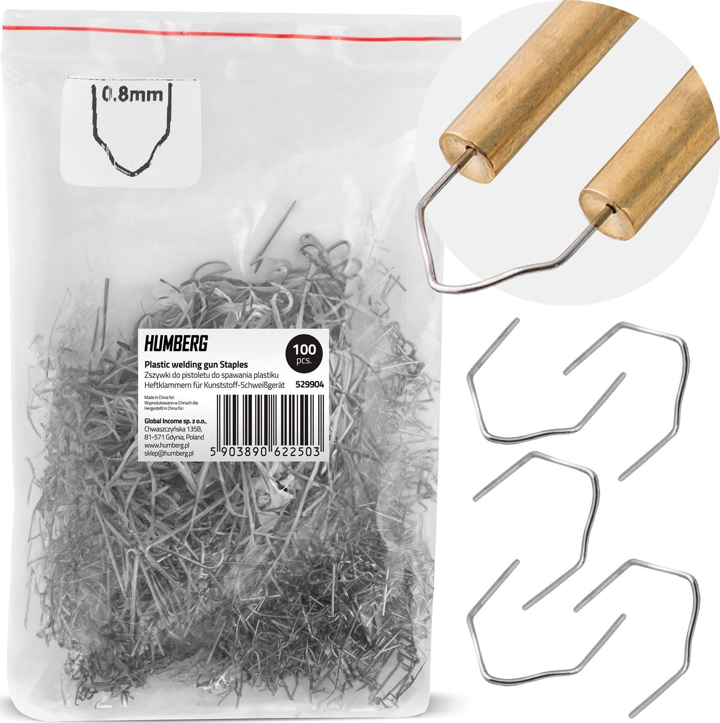 Humberg Zszywki do spawarki do plastiku 100 szt typ D Humberg