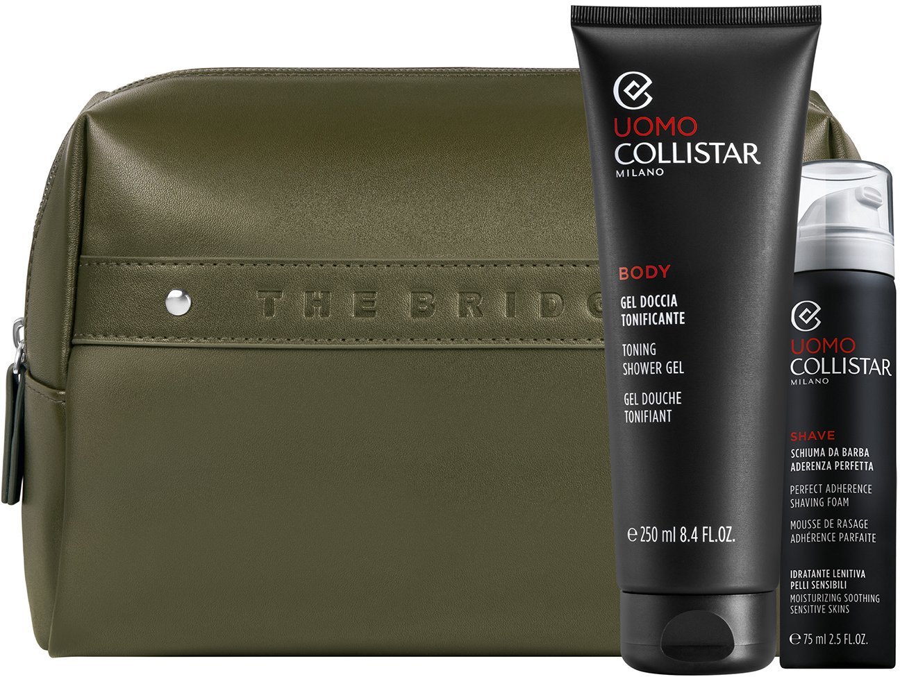 Collistar SET (UOMO SHOWER GEL 250ML + MINI FOAM 75ML + POUCH)