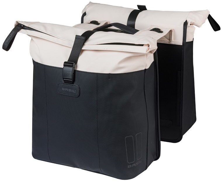 Basil Sakwa podwójna BASIL VIVE DOUBLE PANNIER BAG 28-35L, MIK System (ready to go), off-white/black...