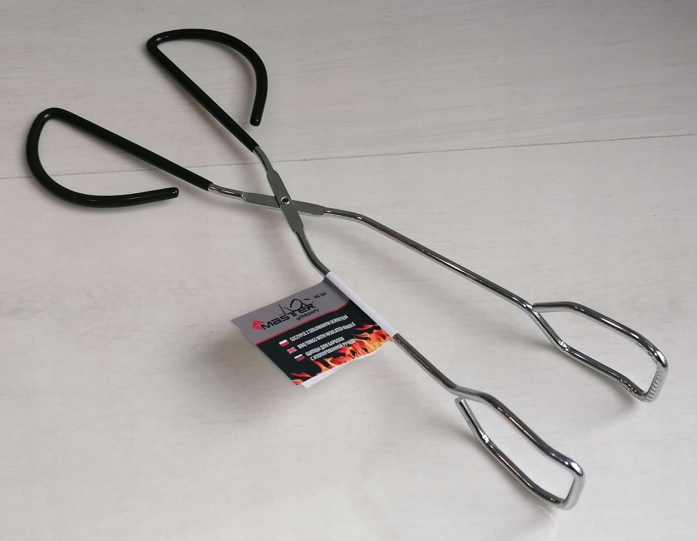 MASTER GRILL SZCZYPCE DO GRILLOWANIA 32cm STAL CHROMOWA