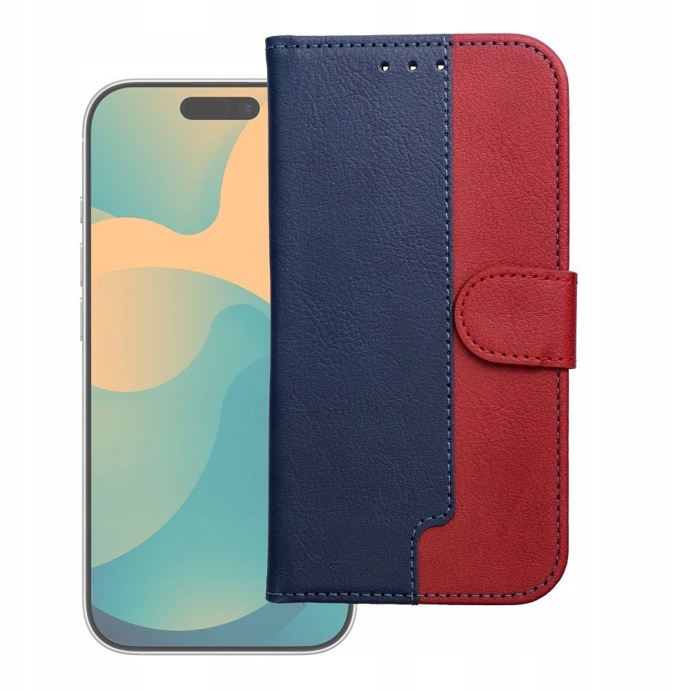 Markowe Kabura Split Book do SAMSUNG A37 granatowy / czerwony