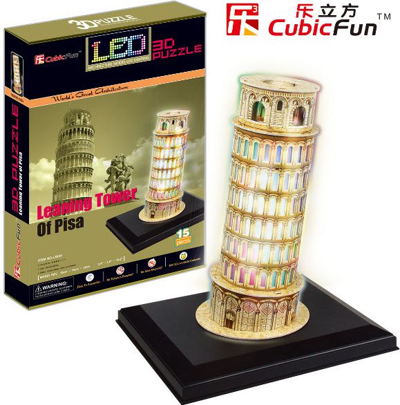 Cubicfun PUZZLE 3D KRZYWA WIEŻA PISA (ŚWIATŁO) - L502H