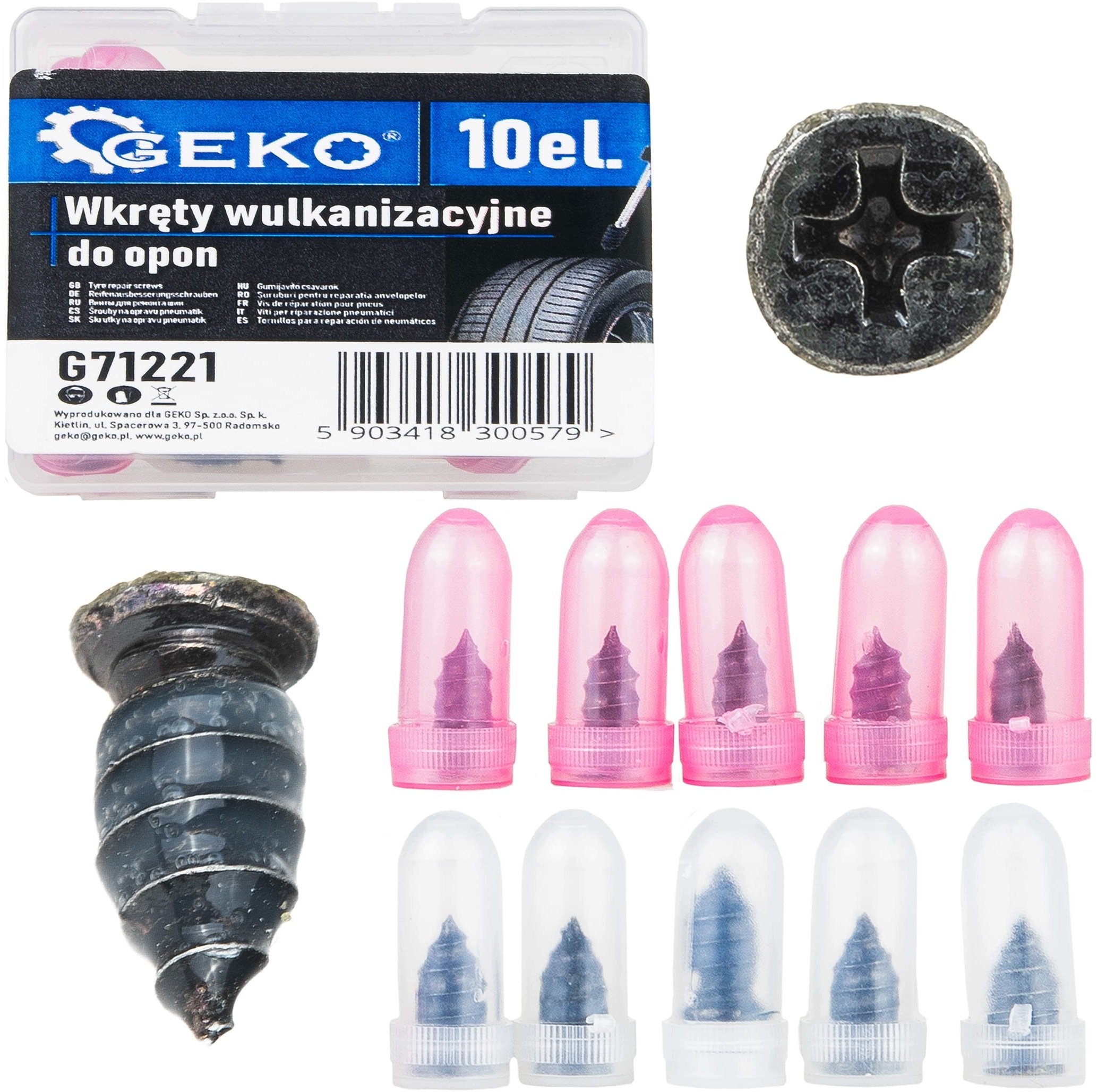 Geko Wkręty wulkanizacyjne do opon 10szt. (500) (5903418300579)