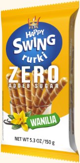FLIS Happy Swing Rurki waflowe o smaku waniliowym bez cukru 150 g