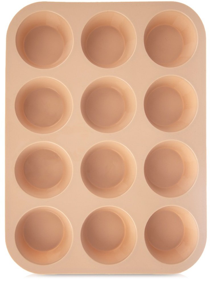 Aptel Forma do muffinek silikonowa beżowa 32,5x25x3 cm (8592381260712)