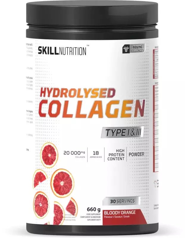 Osavi SKILL NUTRITION_Hydrolysed Collagen Type I & III suplement diety Czerwona Pomarańcza 660g
