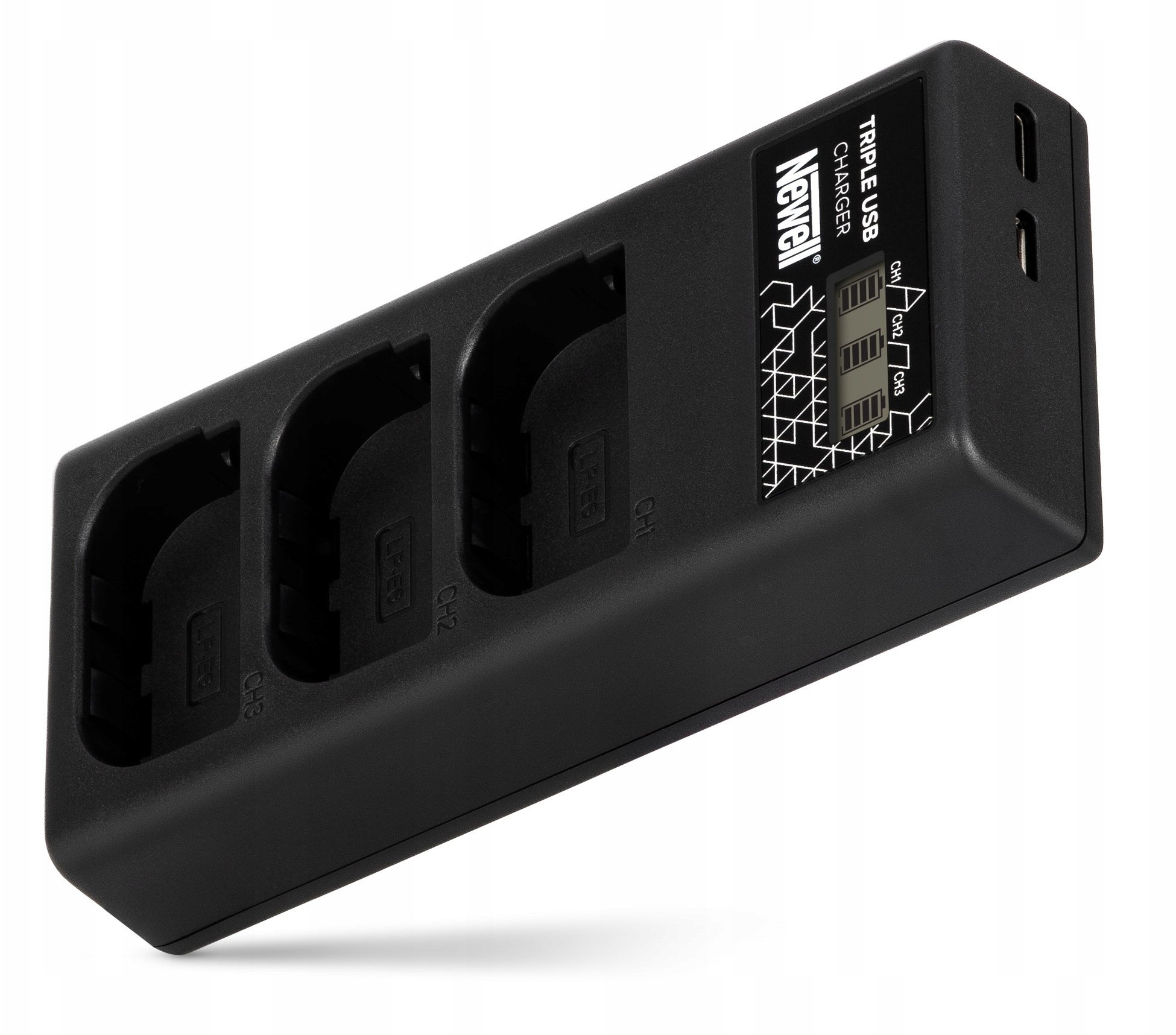 Ładowarka do aparatu Eneride Ładowarka trzykanałowa Newell CD-USB-C do akumulatorów LP-E6 do Canon