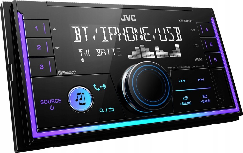 Radio samochodowe JVC , KW-X850BT 2-DIN USB MP3 magnetola z AUX i Bluetooth