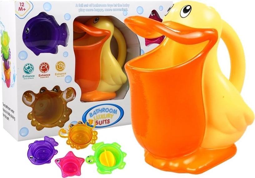 LeanToys Zabawka do Kąpieli Pelikan Foremki Zwierzątka