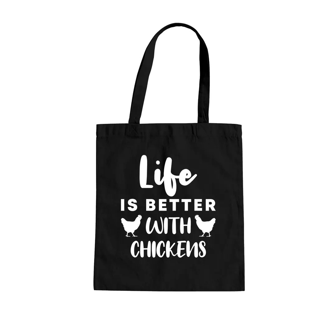 Koszulkowy Life is better with chickens - torba na prezent dla hodowcy kur