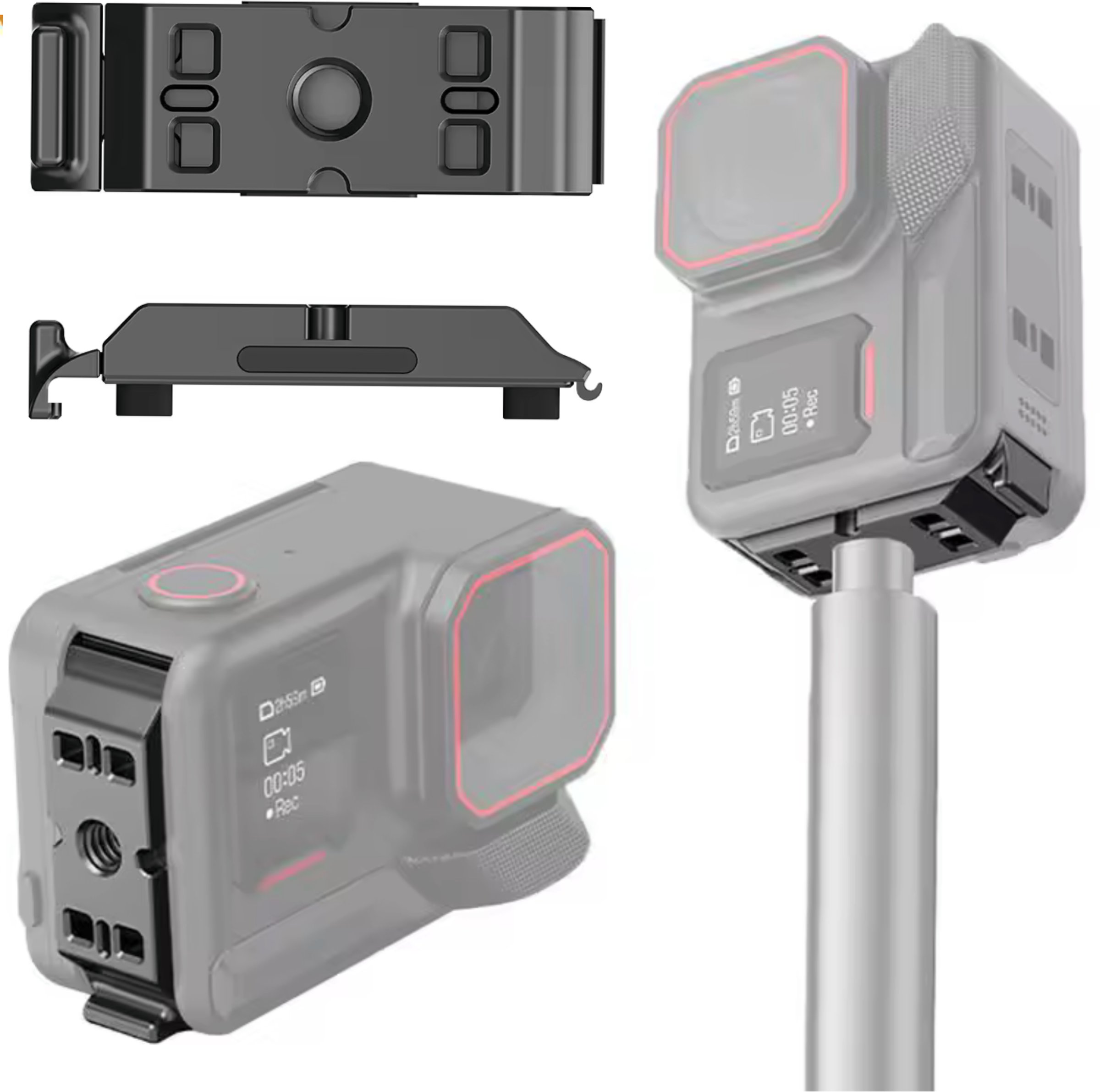 UCHWYT ADAPTER PIONOWY POKRYWA BATERII DO INSTA360 ACE PRO 2 - 1/4 CALA