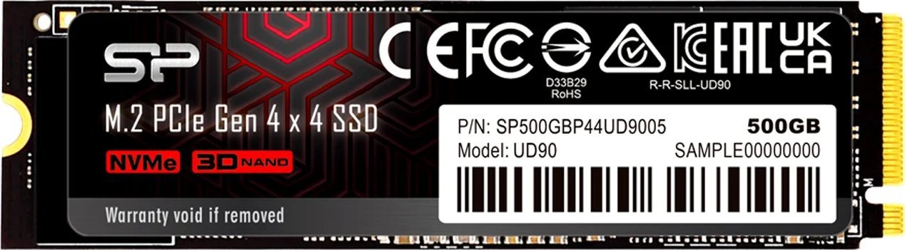 Dysk SSD Silicon Power UD90 500GB M.2 2280 PCI-E x4 Gen4 NVMe (SP500GBP44UD9005 )