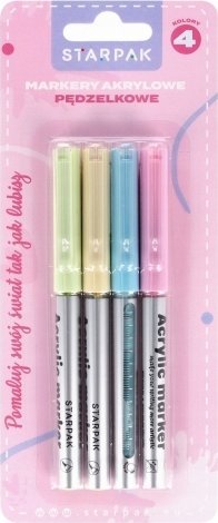 Starpak MARKER AKRYL PEDZEL 4KOL PASTEL B/C 12/144