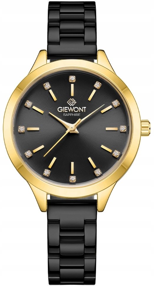 Zegarek Giewont Zegarek Damski Sapphire Złoto Czarny GW2720-B4