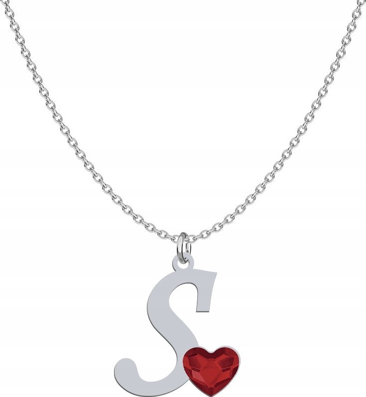 Radziszewska Jewellery Srebrny Naszyjnik LITERA S z sercem DEDYKACJA