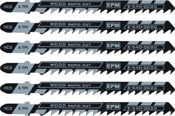 EPM Brzeszczot do wyrzynarki 100MM 6TPI DREWNO T144D 5 sztuk