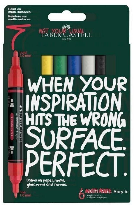 Faber-Castell Markery akrylowe Multimark 6kol. FABER CASTELL